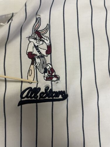 Vintage Bugs Bunny All Stars Pinstripe Baseball Jersey Size XL Looney Tunes