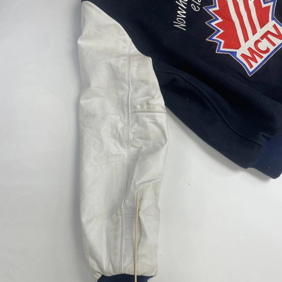 Vintage MCTV Leather Wool Varsity Jacket Size Small