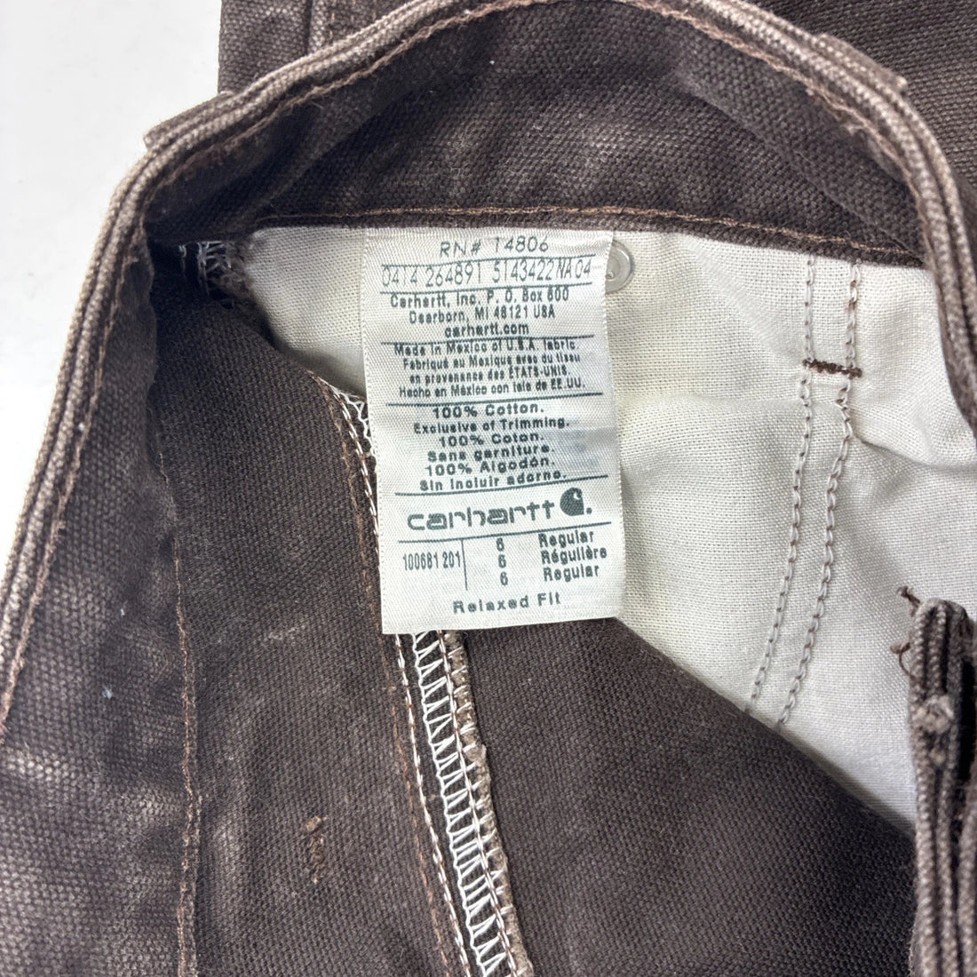 Carhartt Canvas Carpenter Double Knee Work Pants Womens Size 6 Brown