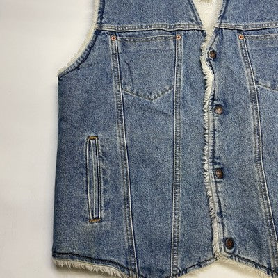 Vintage Levi's Denim Vest Jacket Size Large Sherpa Lined
