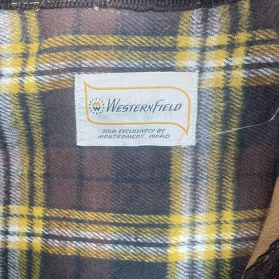 Vintage Montgomery Ward Western Field Hunting Jacket Size XL Brown