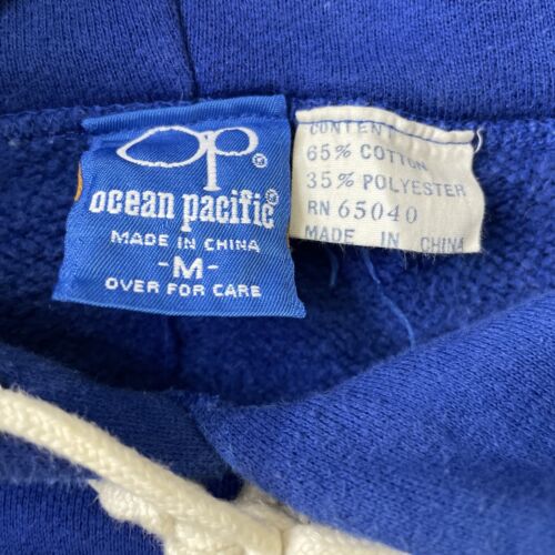 Vintage Ocean Pacific Sweatshirt Hoodie Size Medium Blue