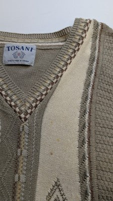 Vintage Tosani V-Neck Sweater Size Large Pullover