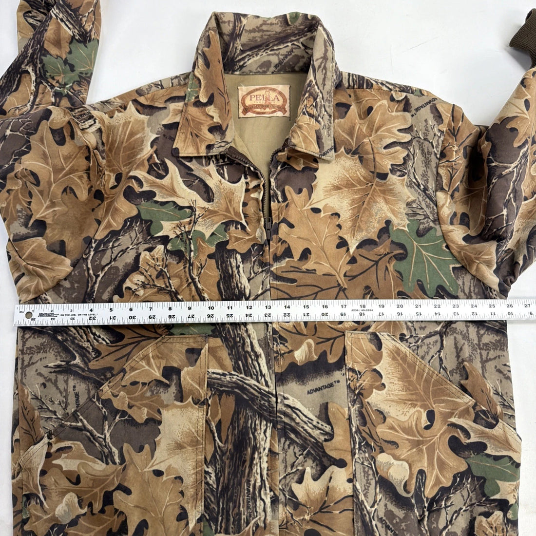 Vintage Pella Advantage Camo Bomber Jacket Size XL