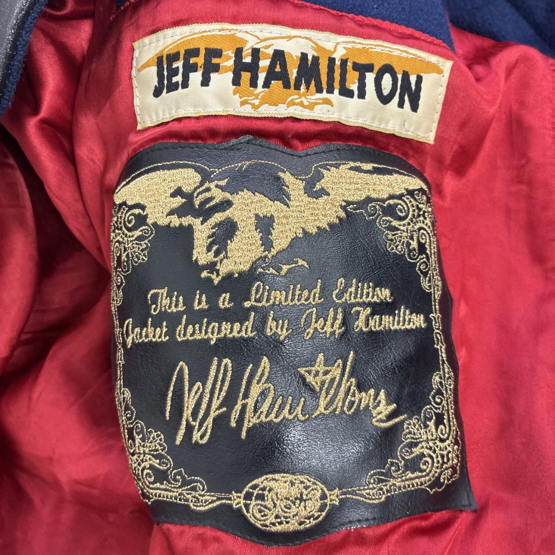 Jeff Hamilton Limited Edition NBA Patch Leather Wool Varsity Jacket Size 6X