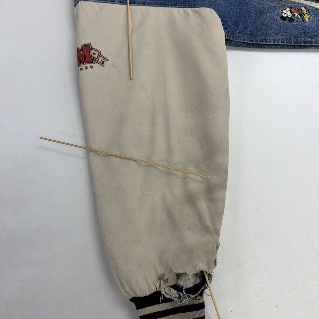Vintage Mickey Mouse Disney Denim Bomber Jacket Size XL