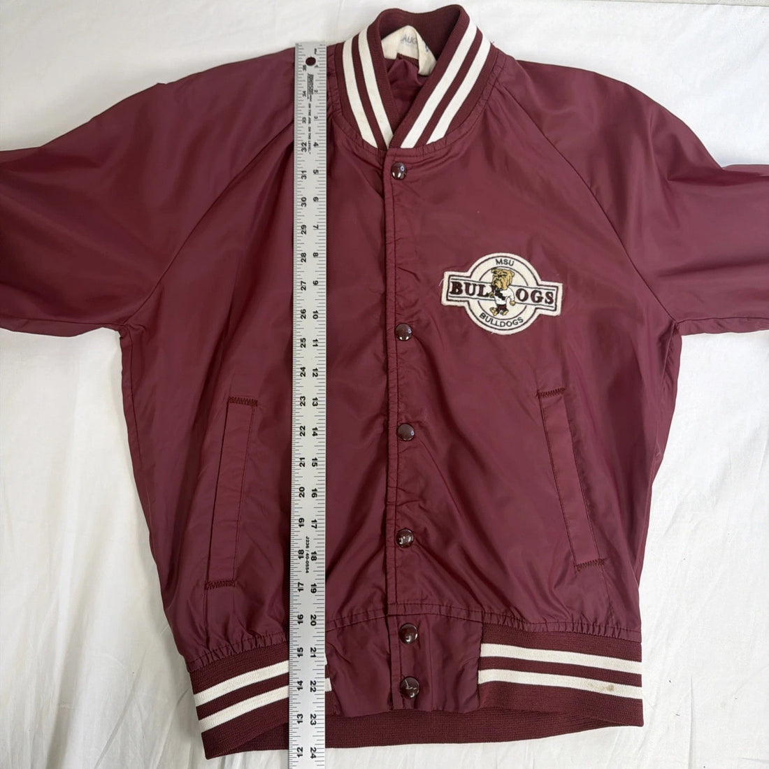 Vintage MSU Bulldogs Chalk Line Bomber Jacket Size Small NCAA