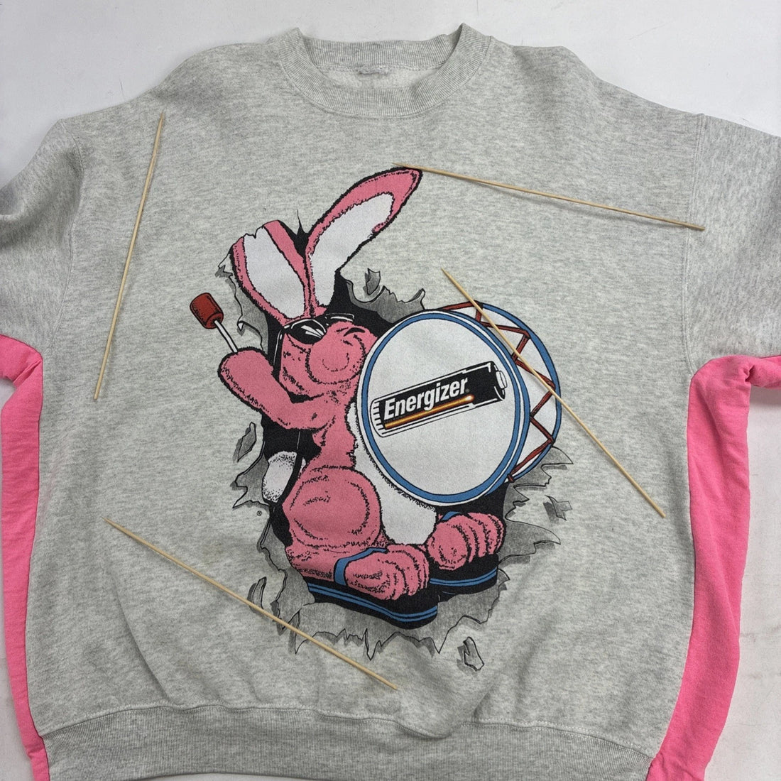 Vintage Energizer Bunny Breakthrough Crewneck Sweatshirt 2XL Batteries Promo 90s