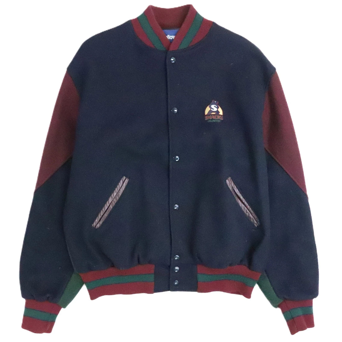Vintage Snacks Unlimited Wool Varsity Bomber Jacket Size XL