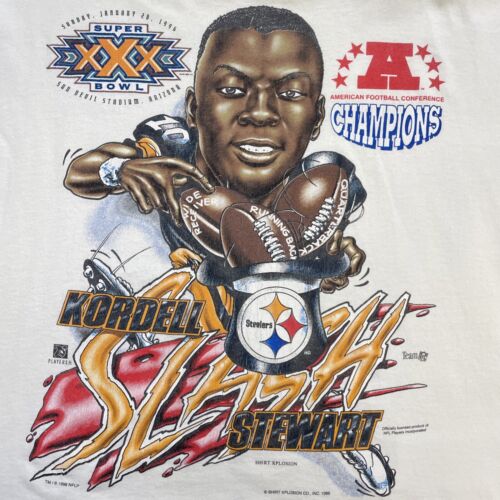 Vintage Steelers Kordell Stewart Super Bowl XXX Caricature T-Shirt Large 90s NFL