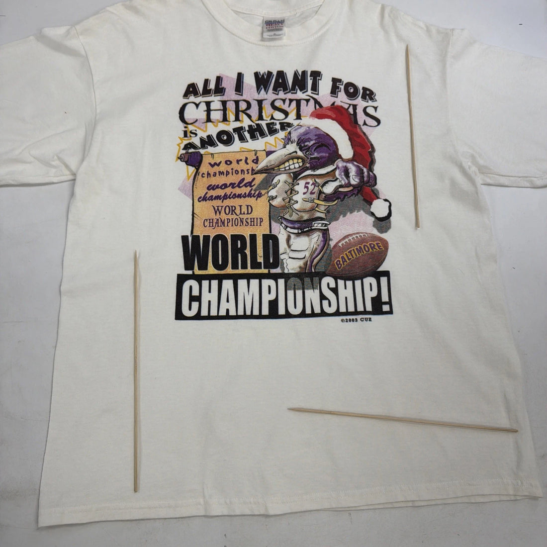 Vintage Baltimore Ravens All I Want For Christmas T-Shirt XL NFL