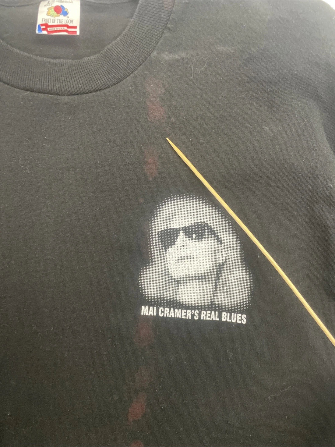 Vintage Mai Cramer's Real Blues Channel T-Shirt Size Large 90s