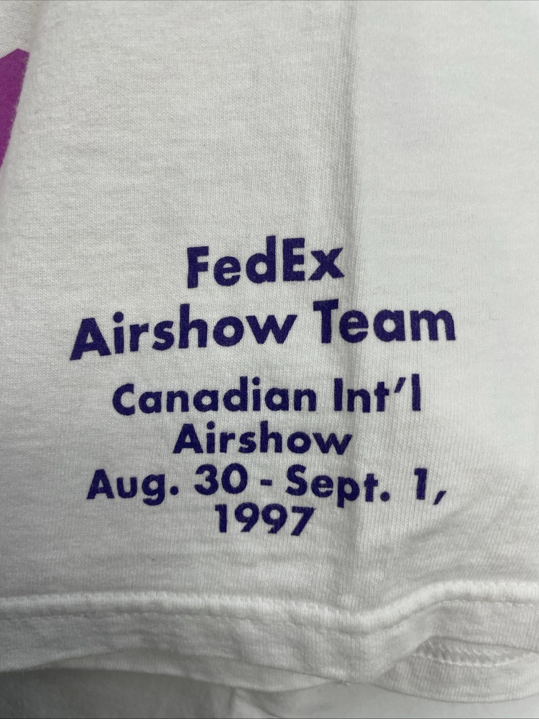 Vintage Fed Ex Air Show T-Shirt Size XL Wrap Around 1997 90s