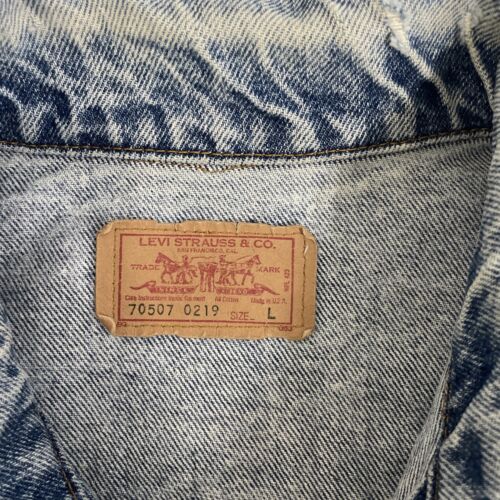 Vintage Levi Strauss & Co Denim Trucker Jacket Size Large Acid Wash 70507 0219