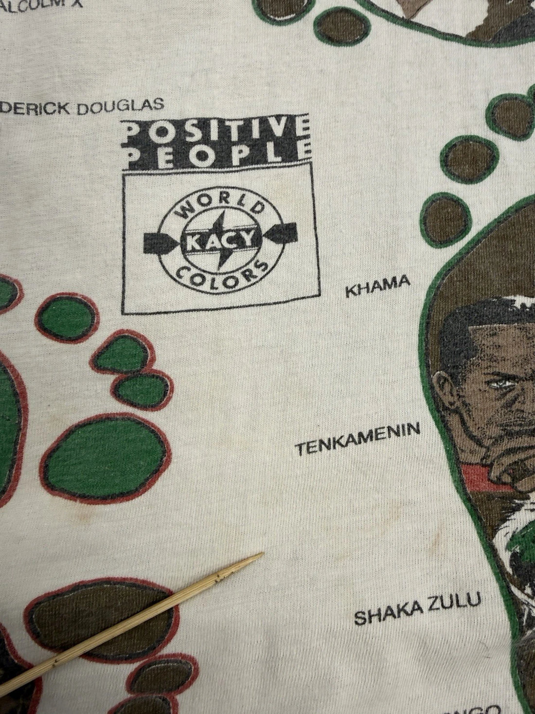 Vintage Follow Positive Footsteps KACY T-Shirt XL Black History Activism AOP 90s