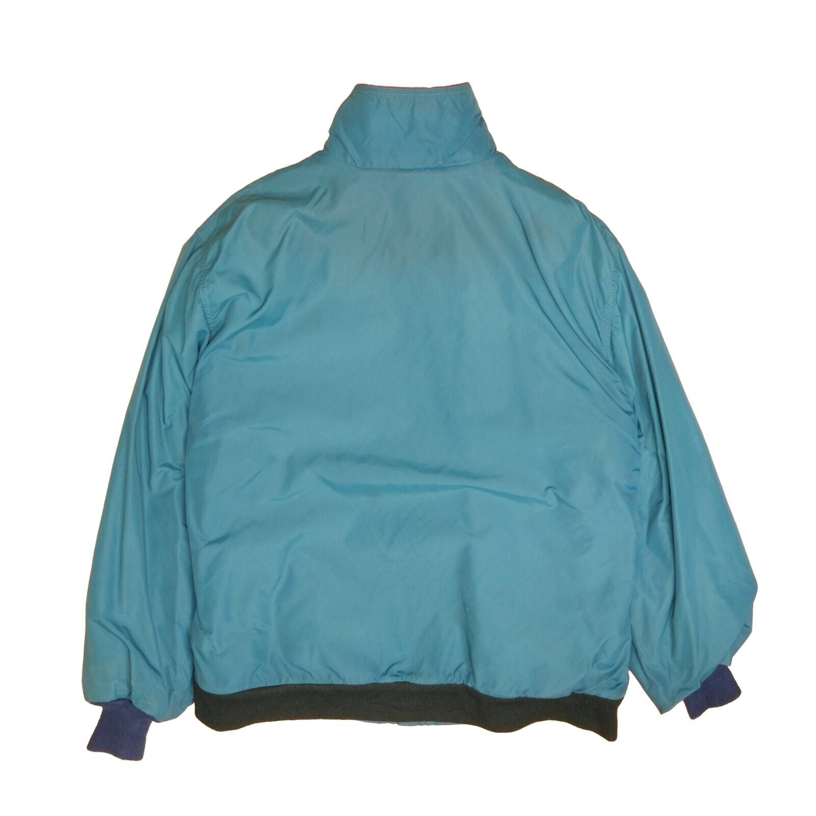 Vintage LL Bean Warm Up Bomber Jacket Size Medium Teal Fleece