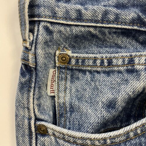 Vintage Carhartt Denim Jeans Work Pants Size 38 X 30 Plaid Lined