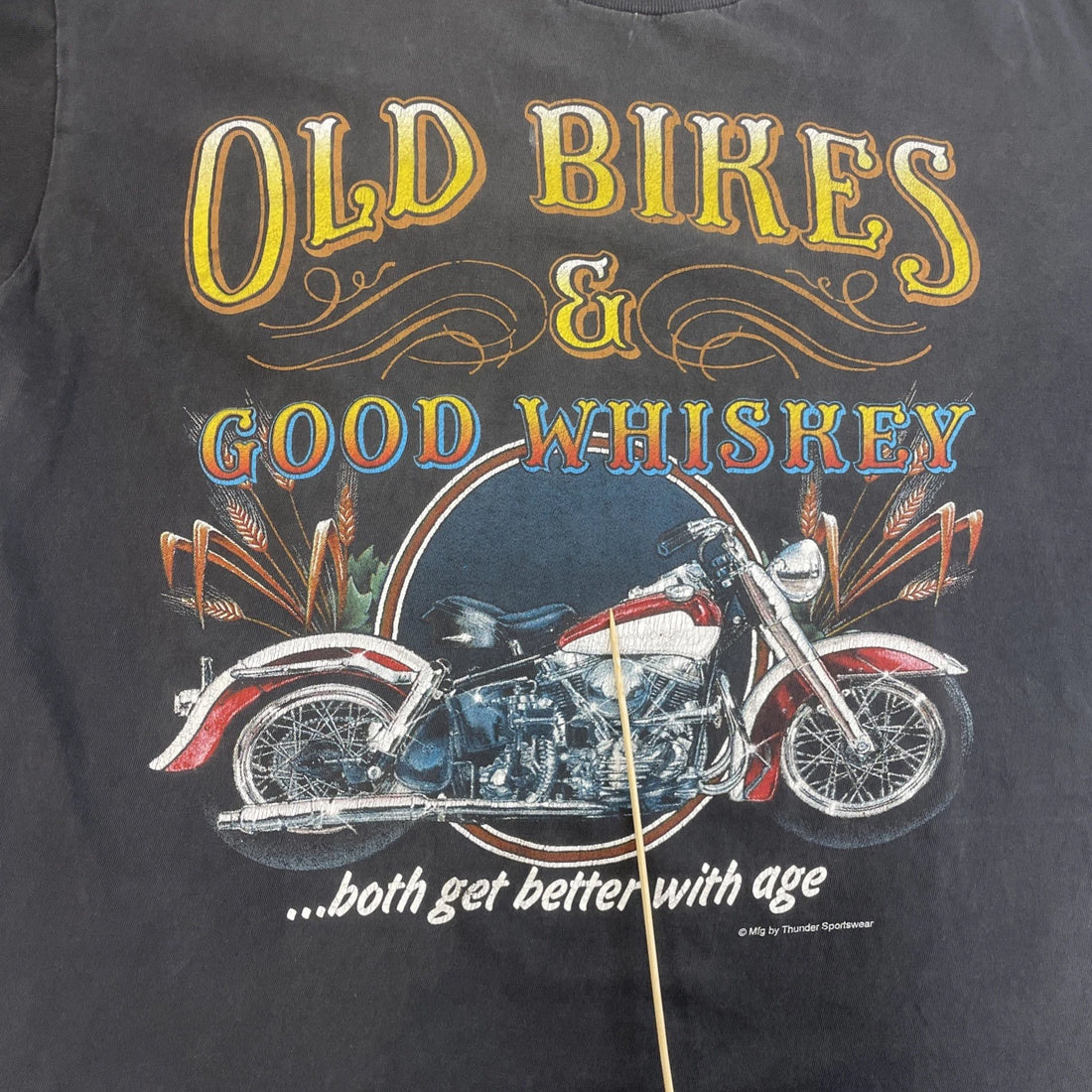 Vintage Old Bikes & Good Whiskey T-Shirt Size Large