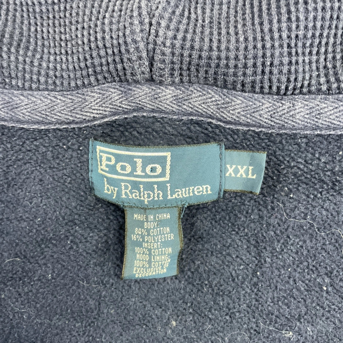 Vintage Polo Ralph Lauren Full Zip Sweatshirt Hoodie 2XL Blue