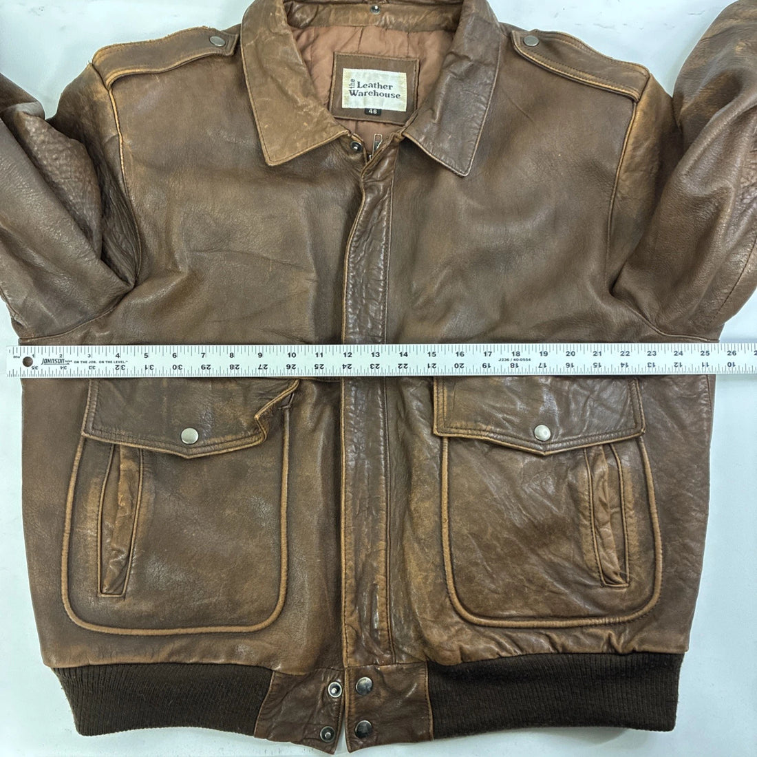 Leather Bomber Jacket Size 46 Vintage