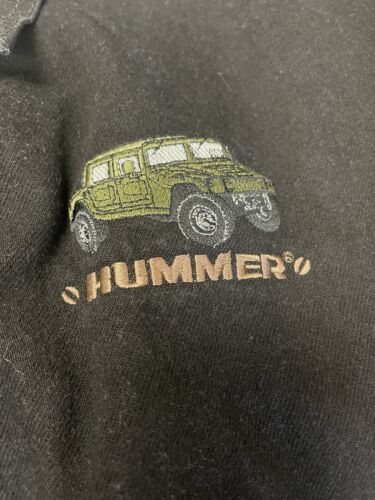 Vintage Hummer Denim Varsity Bomber Jacket Size Large Black 90s