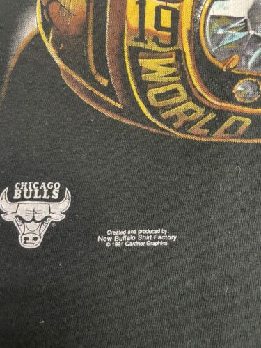 Vintage Chicago Bulls Back To Back World Champs Rings T-Shirt Large 1992 90s NBA