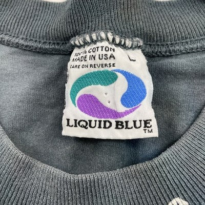 Vintage Skulls Liquid Blue Tie Dye T-Shirt Size Large 1993 90s