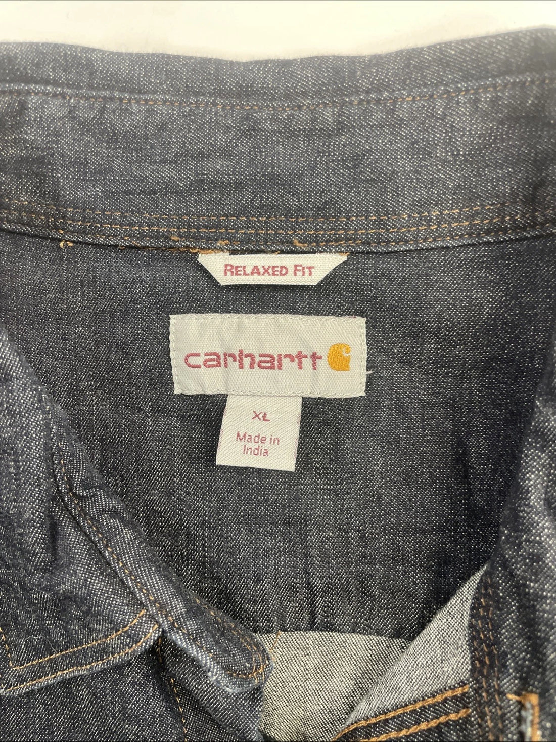 Carhartt Denim Button Up Shirt Size XL Relaxed Fit
