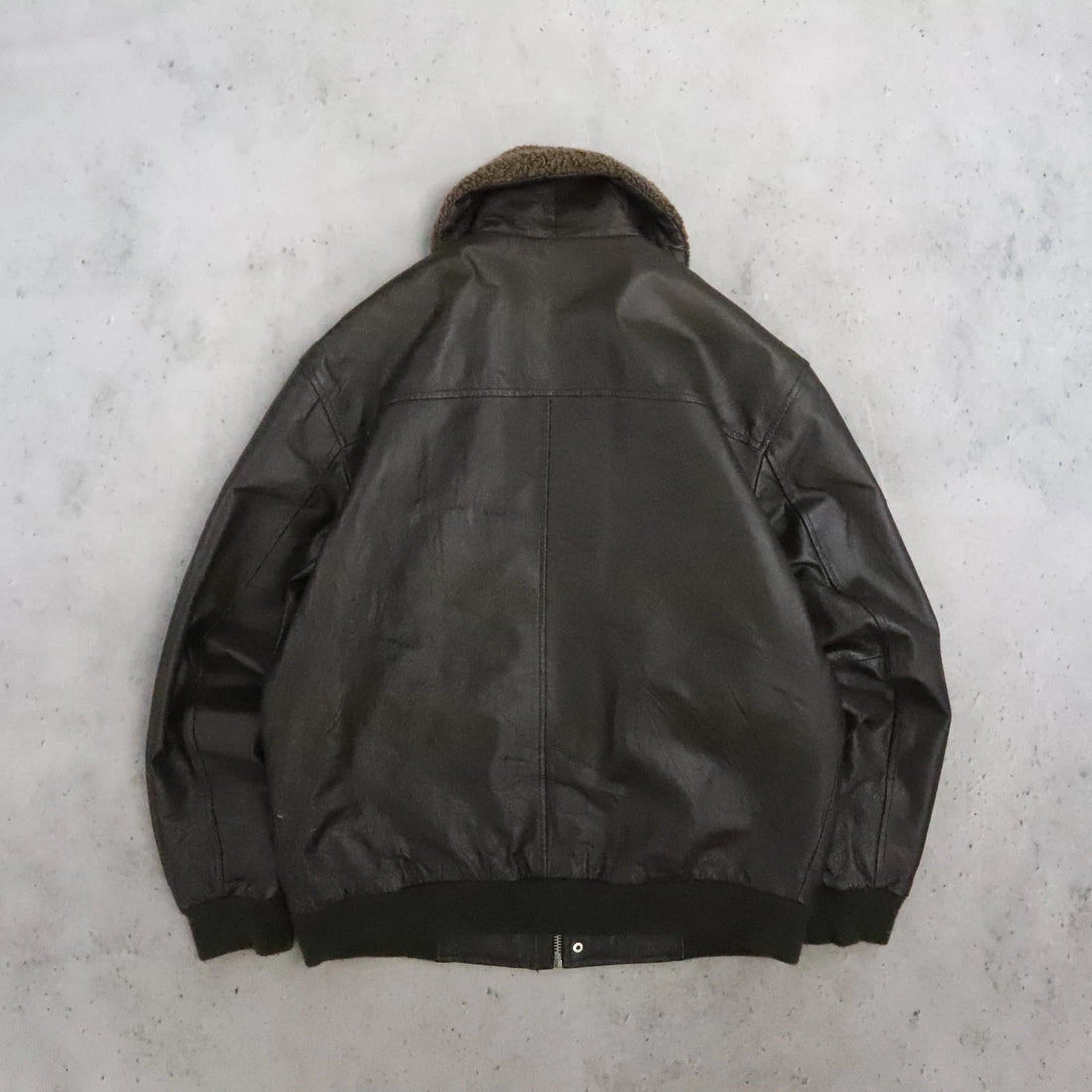 Original Outerwear Sherpa Collar Leather Bomber Jacket Size Large
