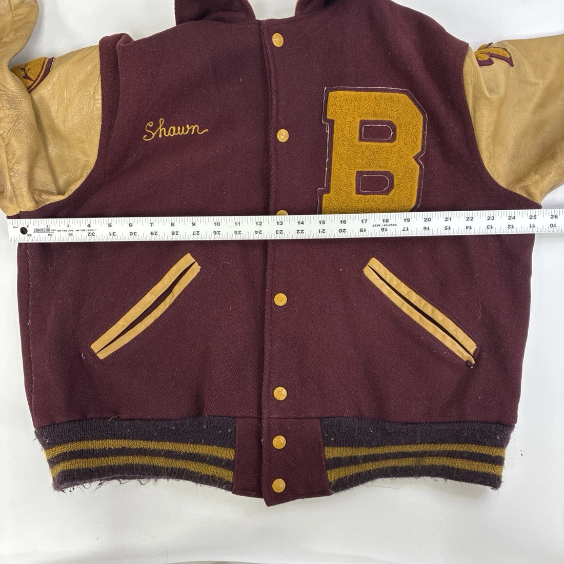 Vintage Bombers Leather Wool Varsity Letterman Jacket Size Large 70s