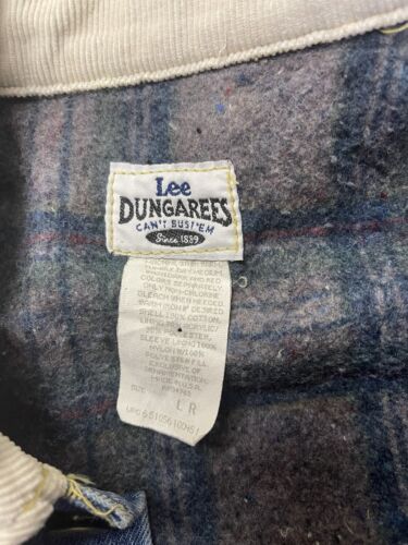 Vintage Lee Dungarees Denim Trucker Jacket Size Large Blanket Lined