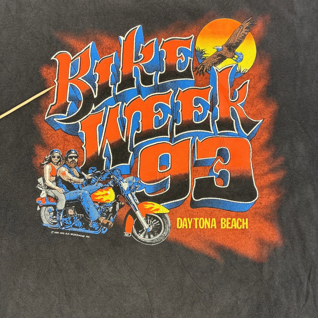 Vintage Bike Week Daytona Beach T-Shirt Size XL 1993 90s
