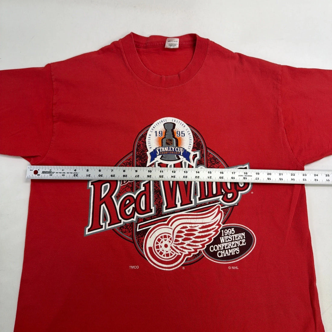 Vintage Detroit Red Wings Stanley Cup T-Shirt Size XL 1995 90s NHL