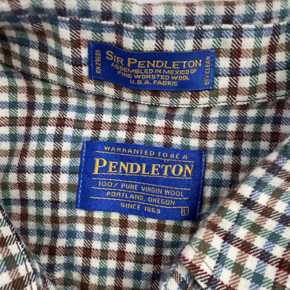 Vintage Pendleton Wool Fireside Button Up Shirt Size Large Plaid