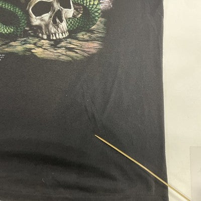 Vintage Snake Skull Graveyard 3D Emblem Just Brass T-Shirt Size Medium 1988 80s