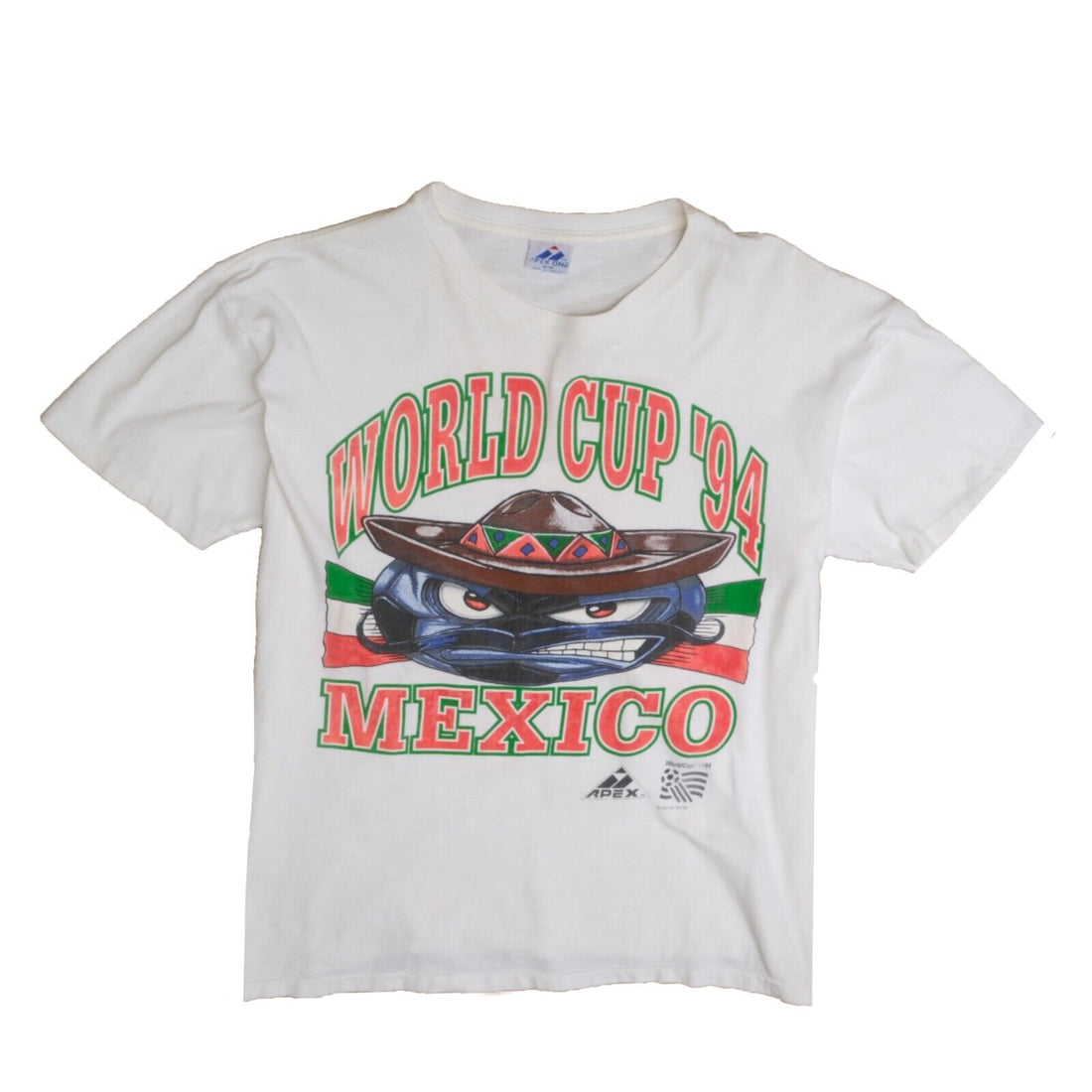 Vintage World Cup Mexico Apex One T-Shirt Size Medium Soccer 1994 90s FIFA