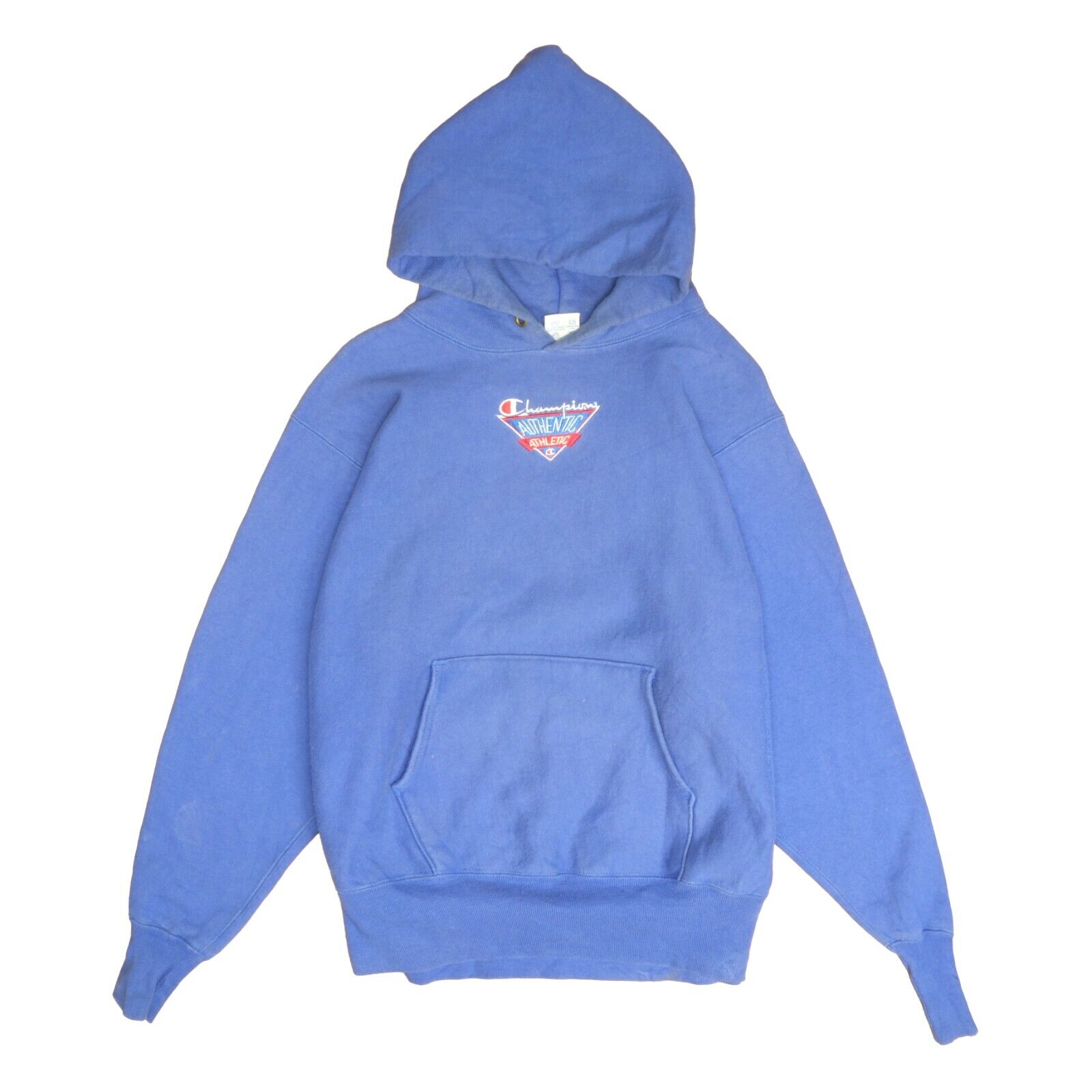 Vintage Champion Reverse Weave Sweatshirt Hoodie Size Large Blue Throwback Vault