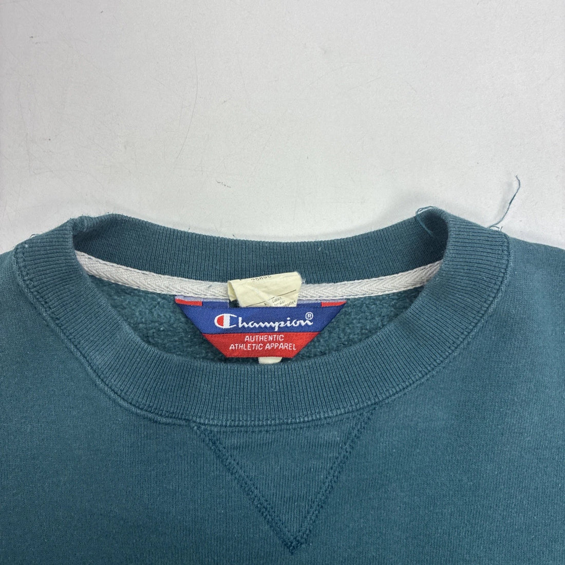 Vintage Champion Athletic Spell Out Crewneck Sweatshirt Size Large Teal