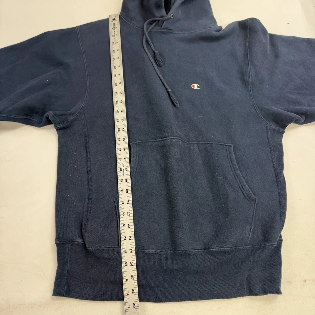 Vintage Champion Reverse Weave Sweatshirt Hoodie Size Large Blue 90s