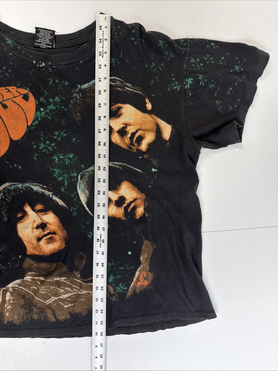 Vintage The Beatles Rubber Soul T-Shirt Size XL All Over Print 90s