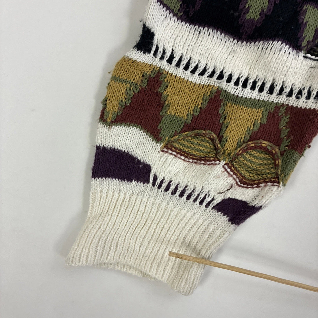 Vintage Protege 3D Knit Crewneck Sweater Size Large