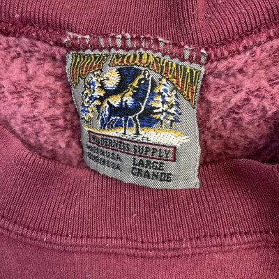 Vintage Grey Bluff Wolf Mountain Crewneck Sweatshirt Size Large Nature