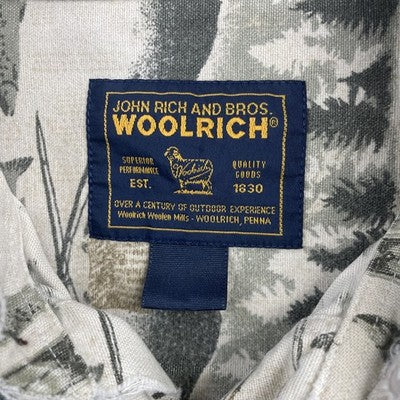 Vintage Woolrich Button Up Shirt Size XL Fishing All Over Print