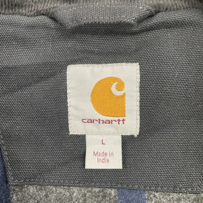 Carhartt Canvas Detroit Work Jacket Size Large Black Blanket Lined