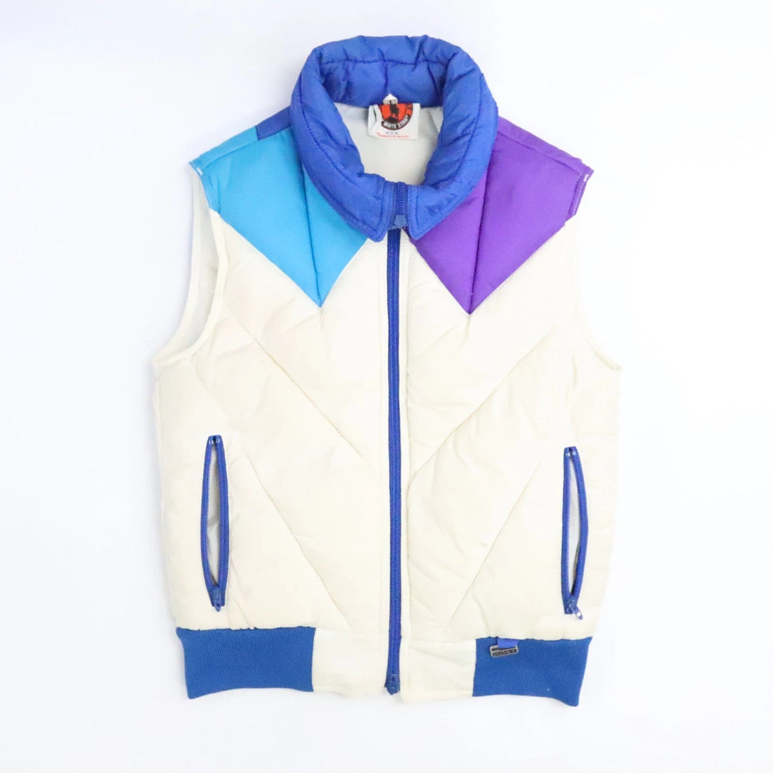 Vintage Mountain Goat White Stag Puffer Vest Jacket Size Small Insulated
