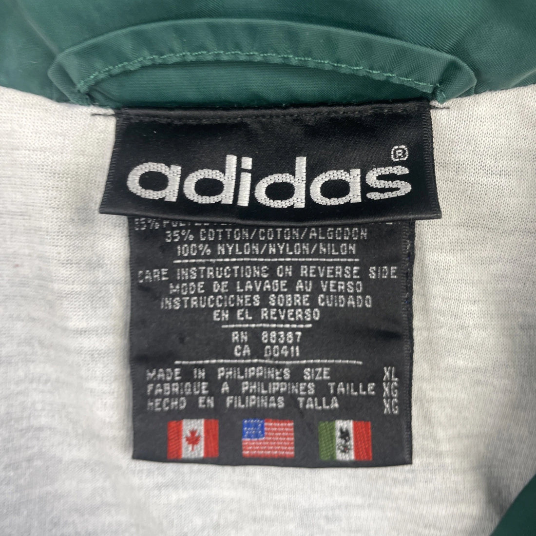 Vintage Adidas Windbreaker Light Jacket Size XL Green