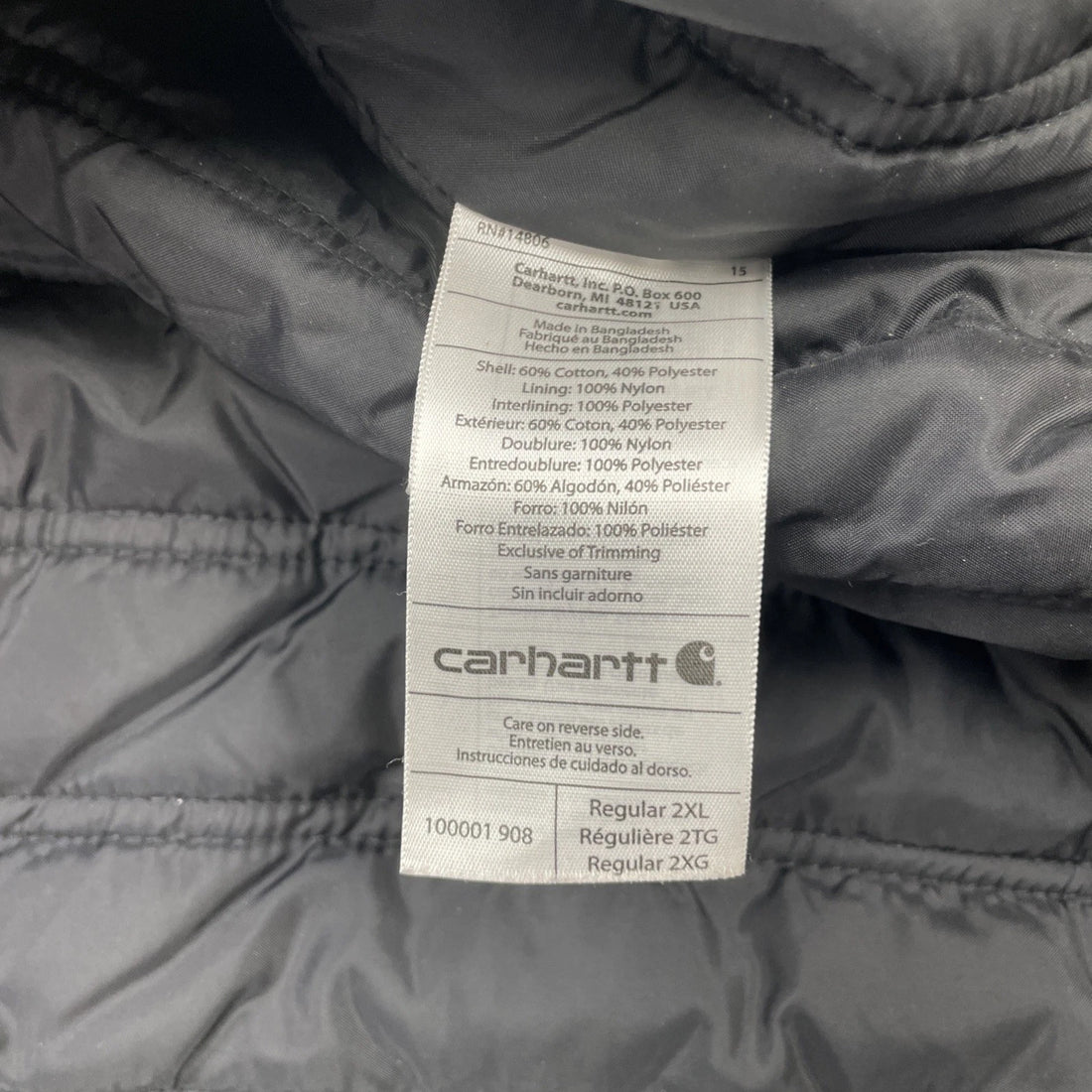 Carhartt Bomber Work Jacket Size 2XL Brown