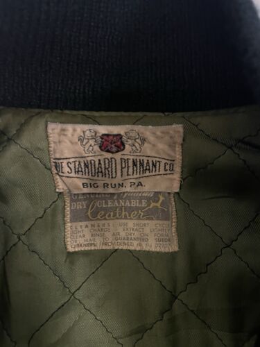 Vintage Standard Pennant Band Wool Leather Varsity Letterman Jacket Small 1976