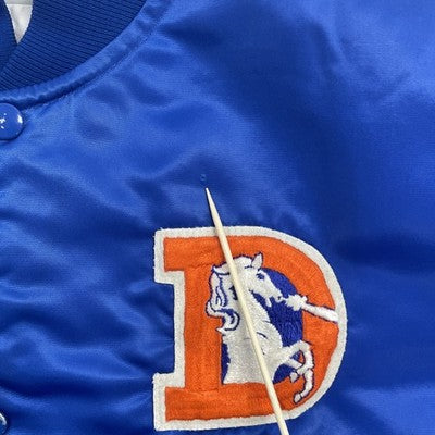 Vintage Denver Broncos Starter Satin Bomber Jacket Size Medium NFL
