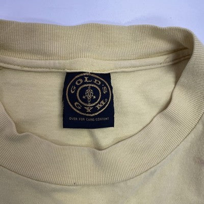 Vintage Gold's Gym T-Shirt Size Medium Yellow 90s